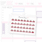 Cherry Ribbon Cherry Date Dot Stickers