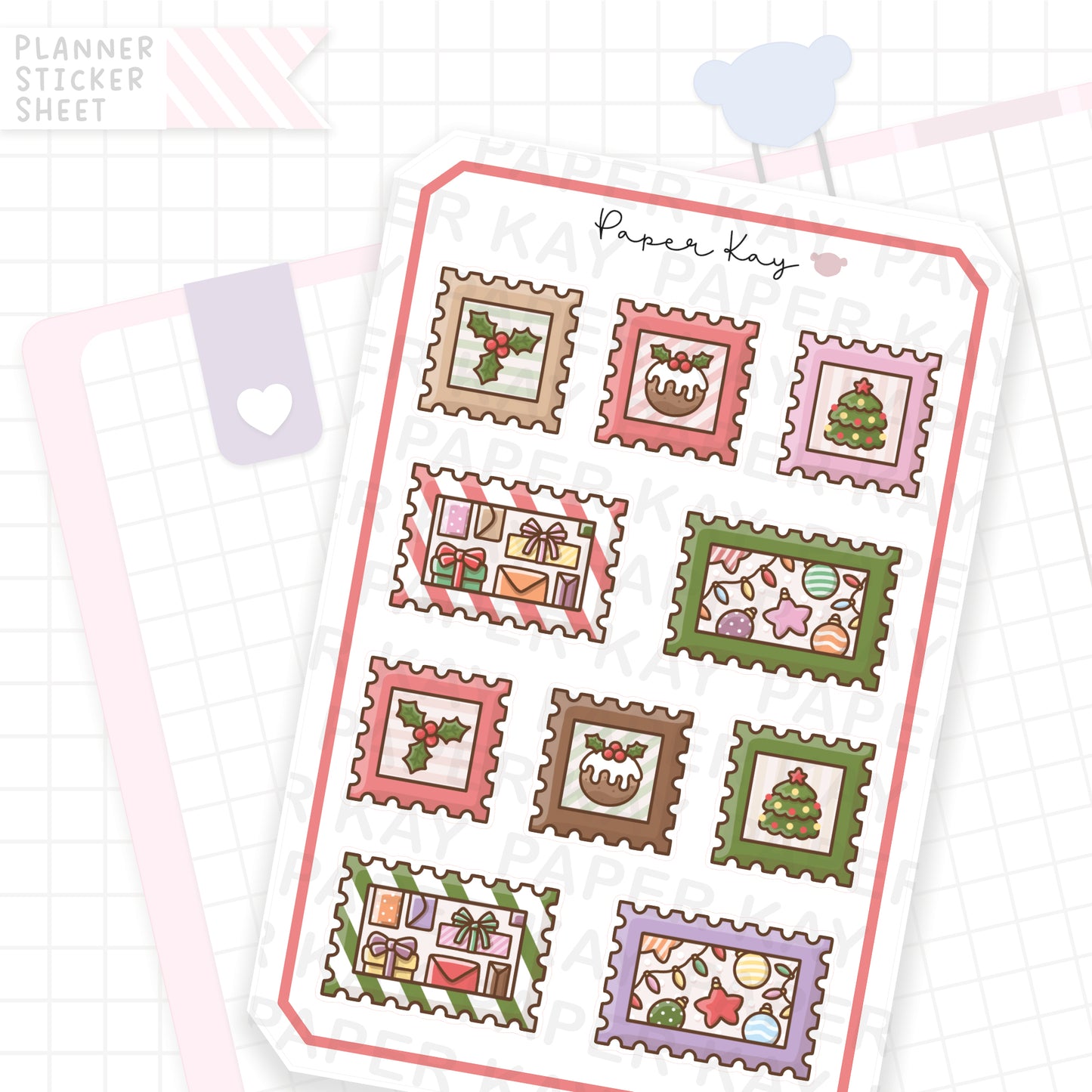 Christmas Stamps Bujo Deco Stickers