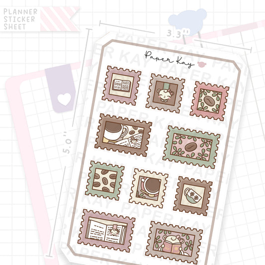 Coffee Books Stamps Bujo Deco Stickers