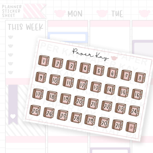 Coffee Books Date Dot Stickers