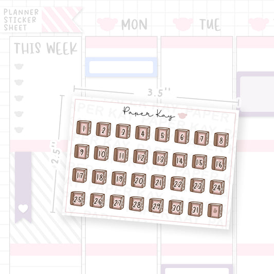 Coffee Books Date Dot Stickers