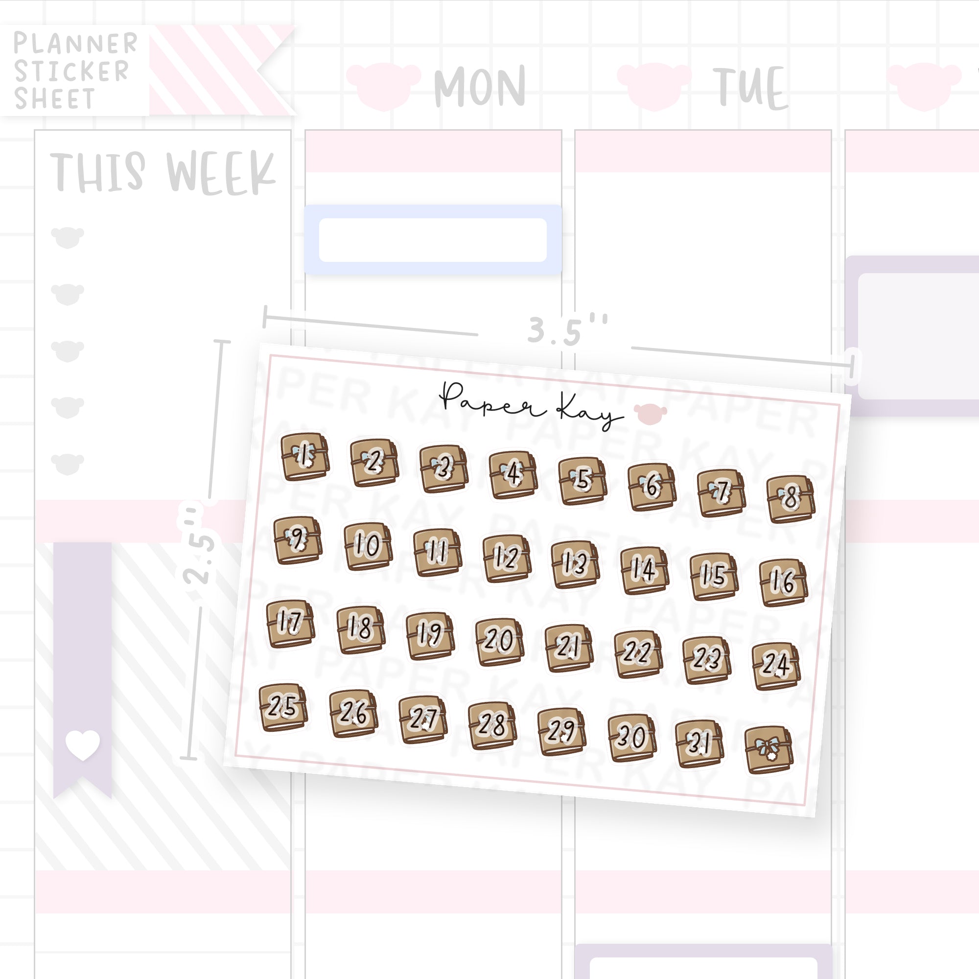 Cosy Planner Date Dot Stickers