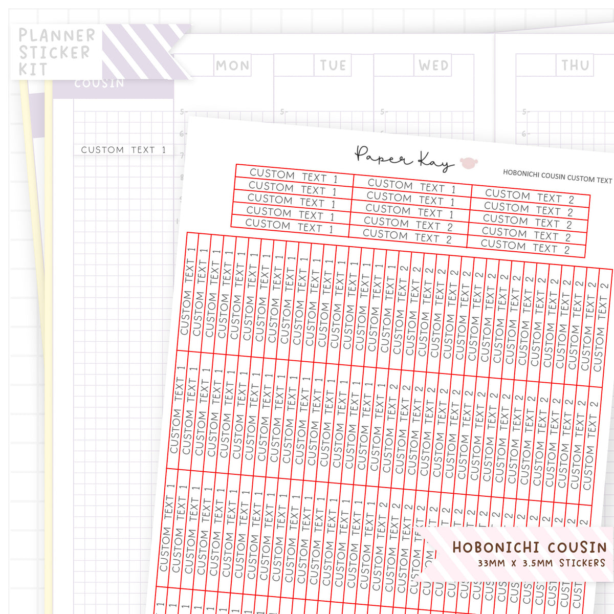 Hobonichi Cousin Custom Text