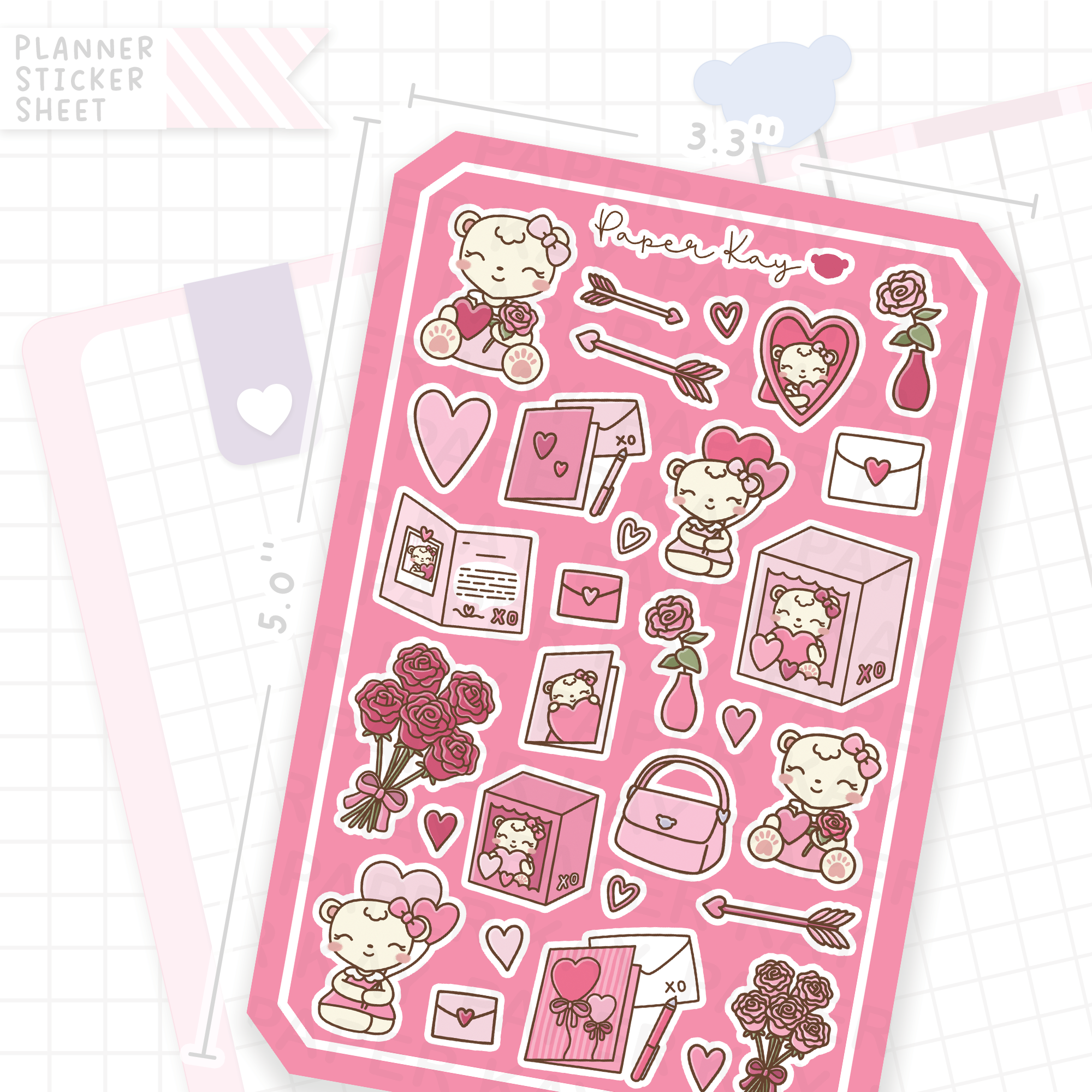 Cute as a Teddy Dot the Bear Bujo Deco Stickers