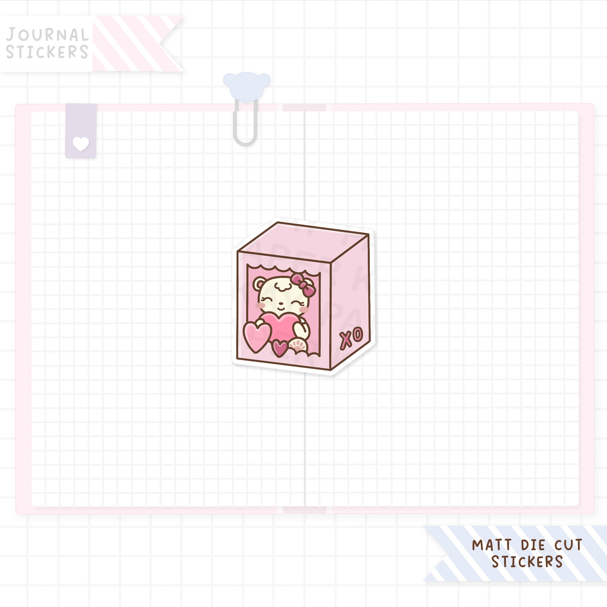 Cute as a Teddy Matt Sticker Die Cut