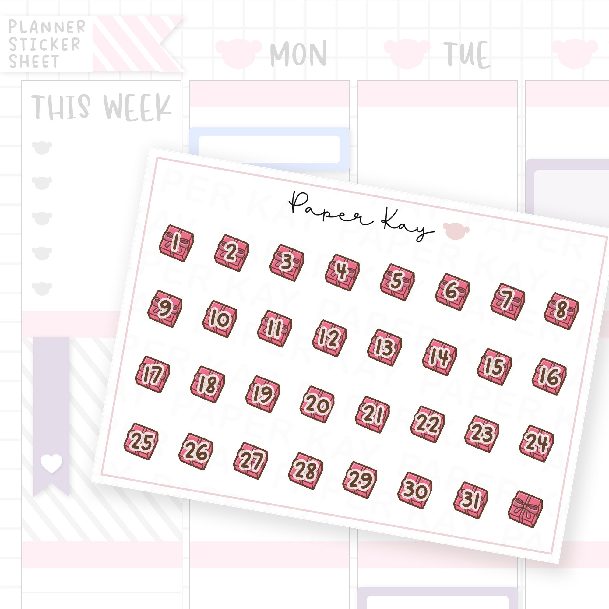 Cute as a Teddy Present Date Dot Stickers