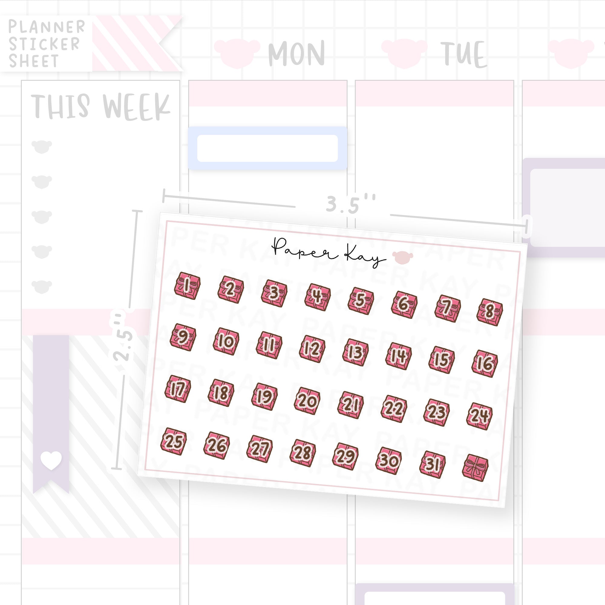 Cute as a Teddy Present Date Dot Stickers