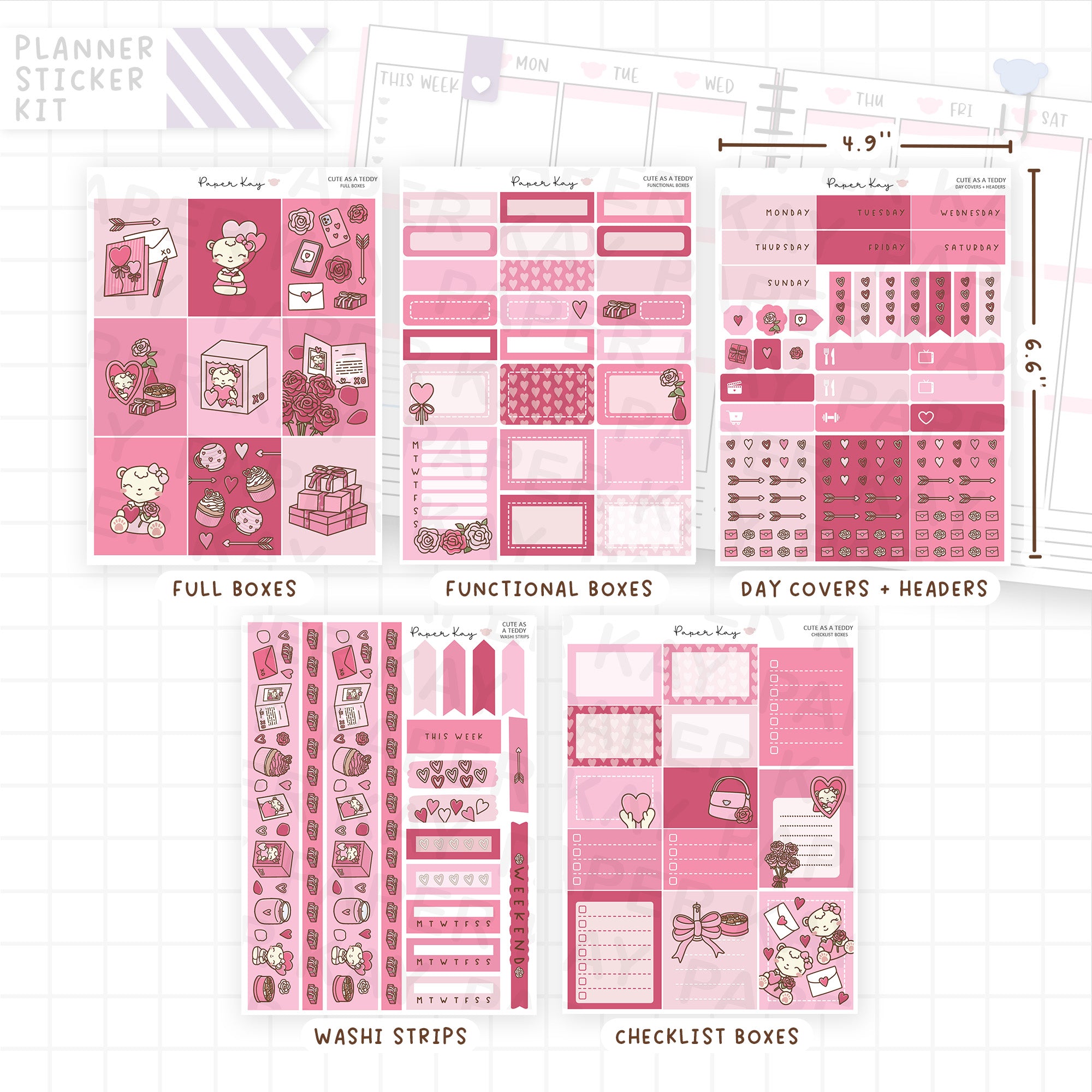 Cute as a Teddy Weekly Vertical Kit