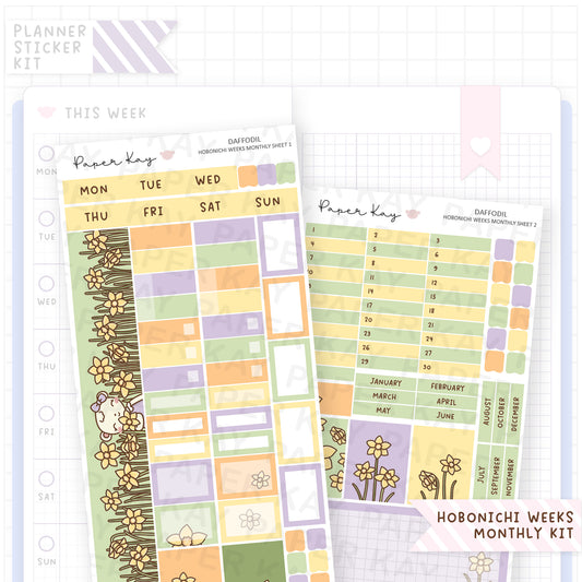 Daffodil Hobonichi Weeks Monthly Sticker Kit