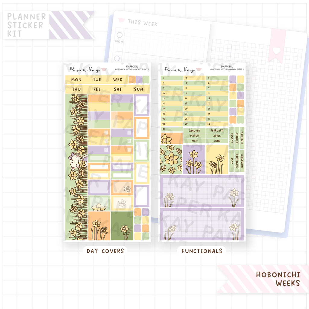 Daffodil Hobonichi Weeks Monthly Sticker Kit