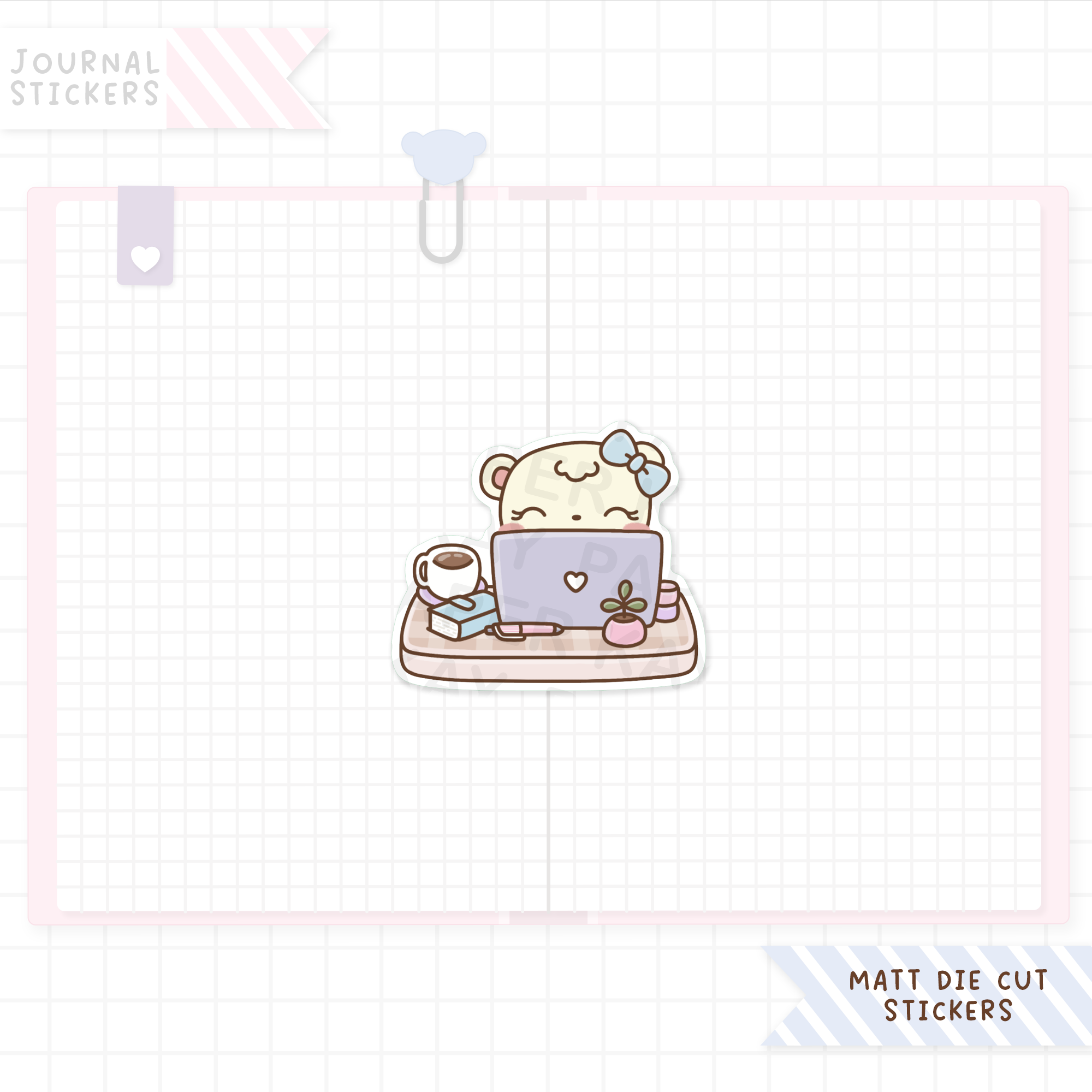 Dot the Bear Desk Matt Sticker Die Cut