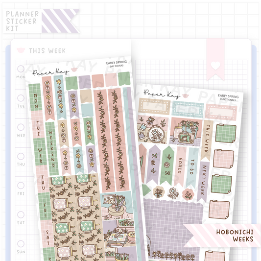 Early Spring Hobonichi Weeks Sticker Kit