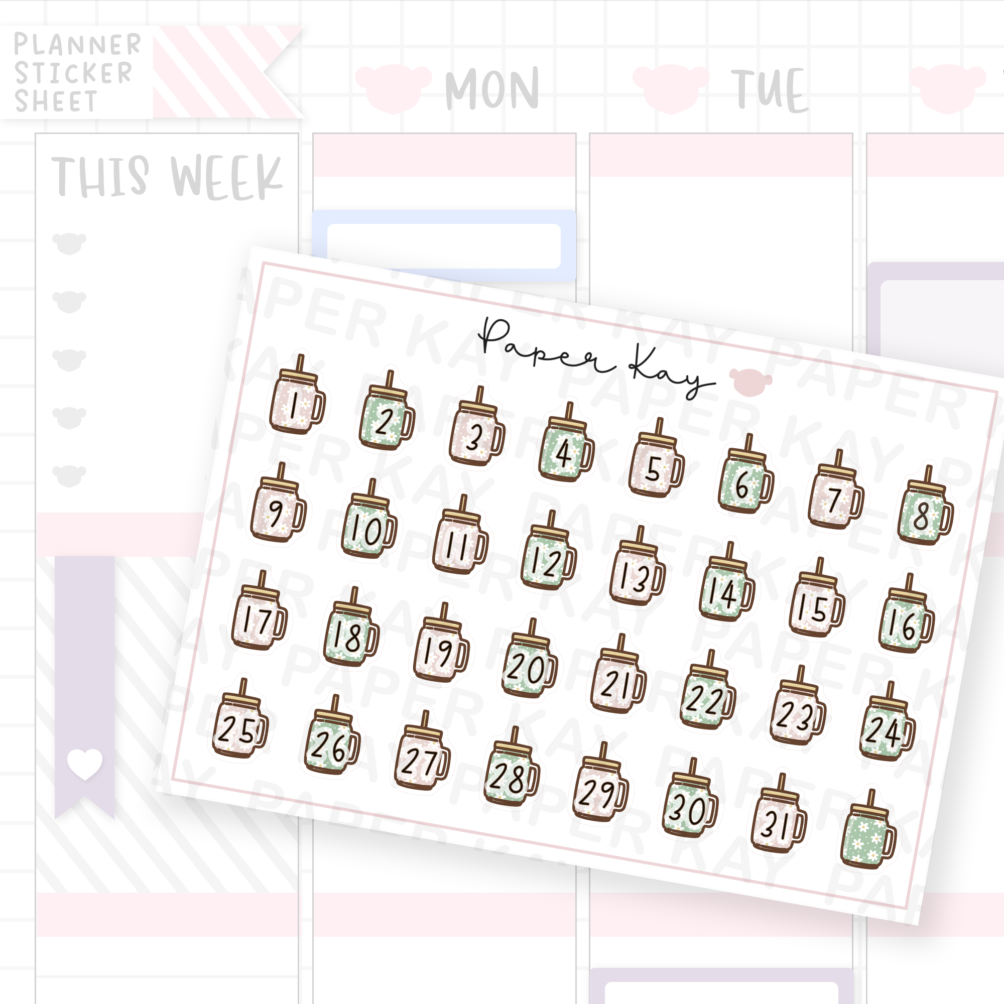Early Spring Juice Date Dot Stickers