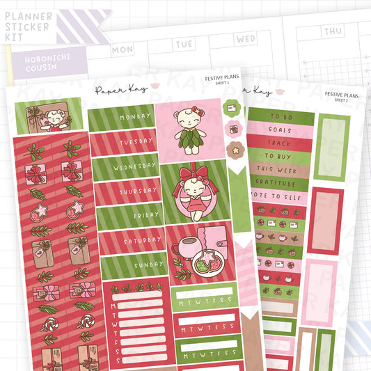 Festive Plans Hobonichi Cousin Sticker Kit