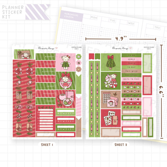 Festive Plans Hobonichi Cousin Sticker Kit