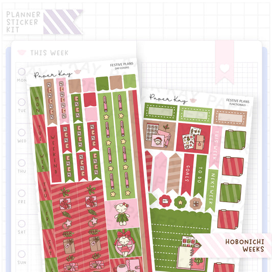 Festive Plans Hobonichi Weeks Sticker Kit