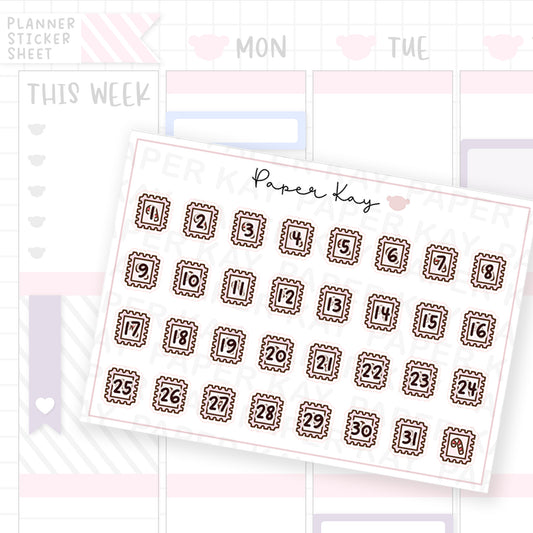 Festive Plans Stamp Date Dot Stickers