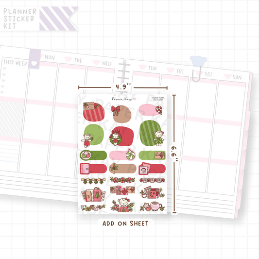 Festive Plans Weekly Vertical Kit Add On Sheet