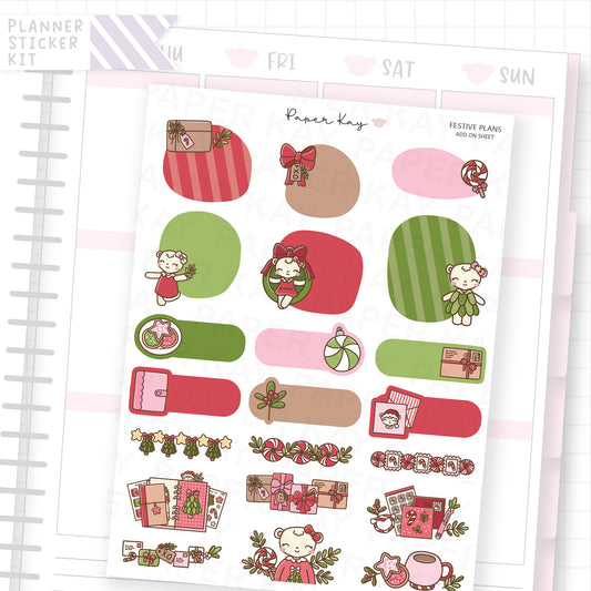 Festive Plans Weekly Vertical Kit Add On Sheet