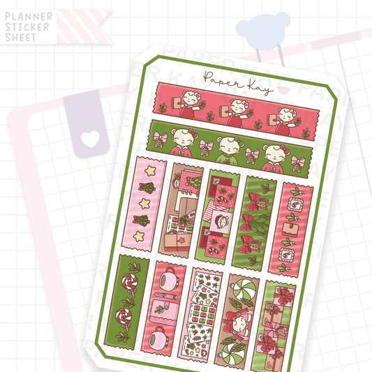 Festive Plans Washi Strip Bujo Deco Stickers