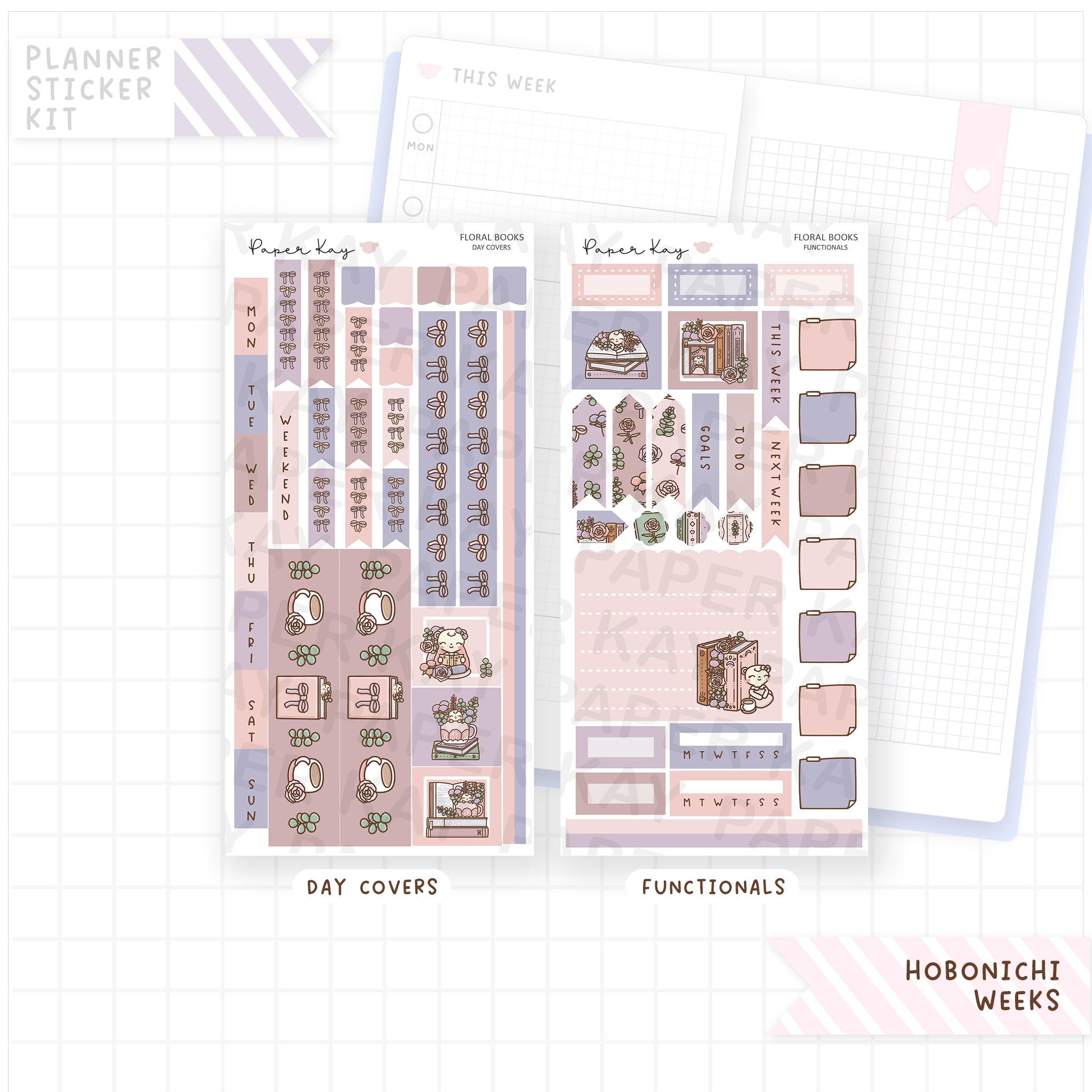 Floral Books Hobonichi Weeks Sticker Kit