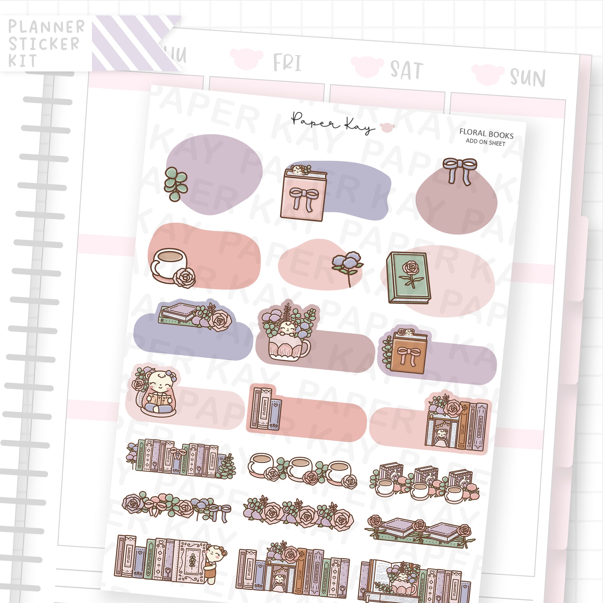 Floral Books Weekly Vertical Kit Add On Sheet