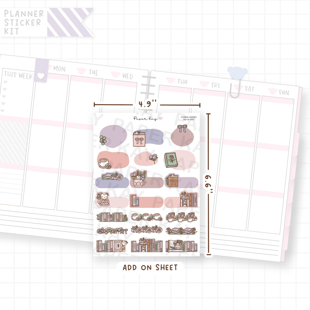 Floral Books Weekly Vertical Kit Add On Sheet