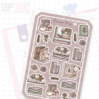 Floral Books Pink Bujo Deco Stickers