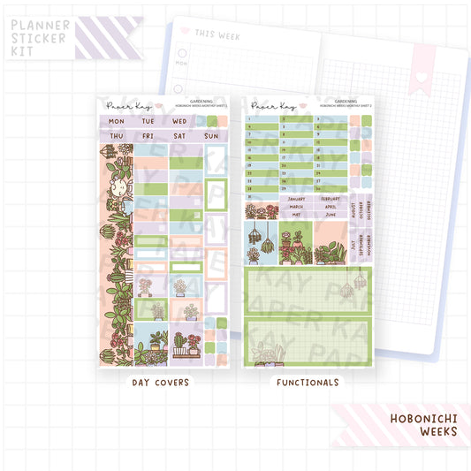 Gardening Hobonichi Weeks Monthly Sticker Kit