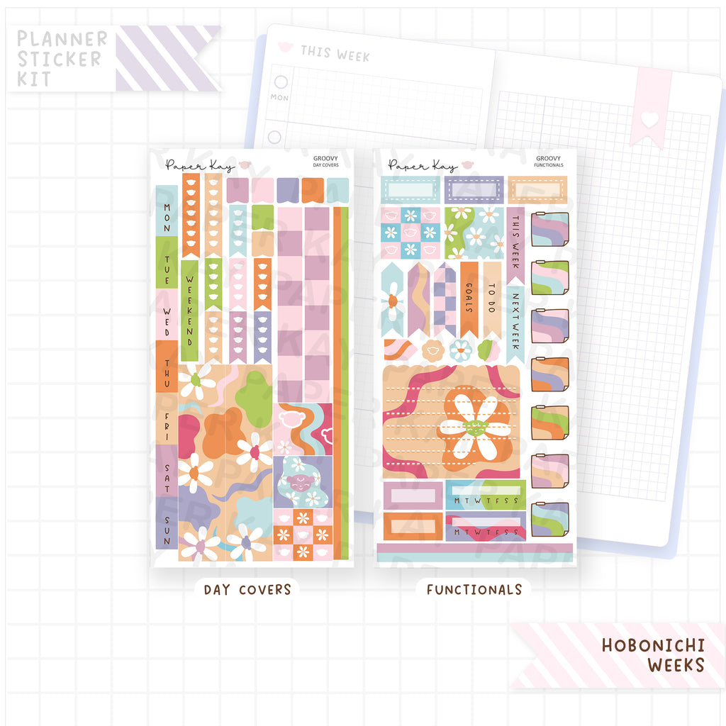 Groovy Hobonichi Weeks Sticker Kit