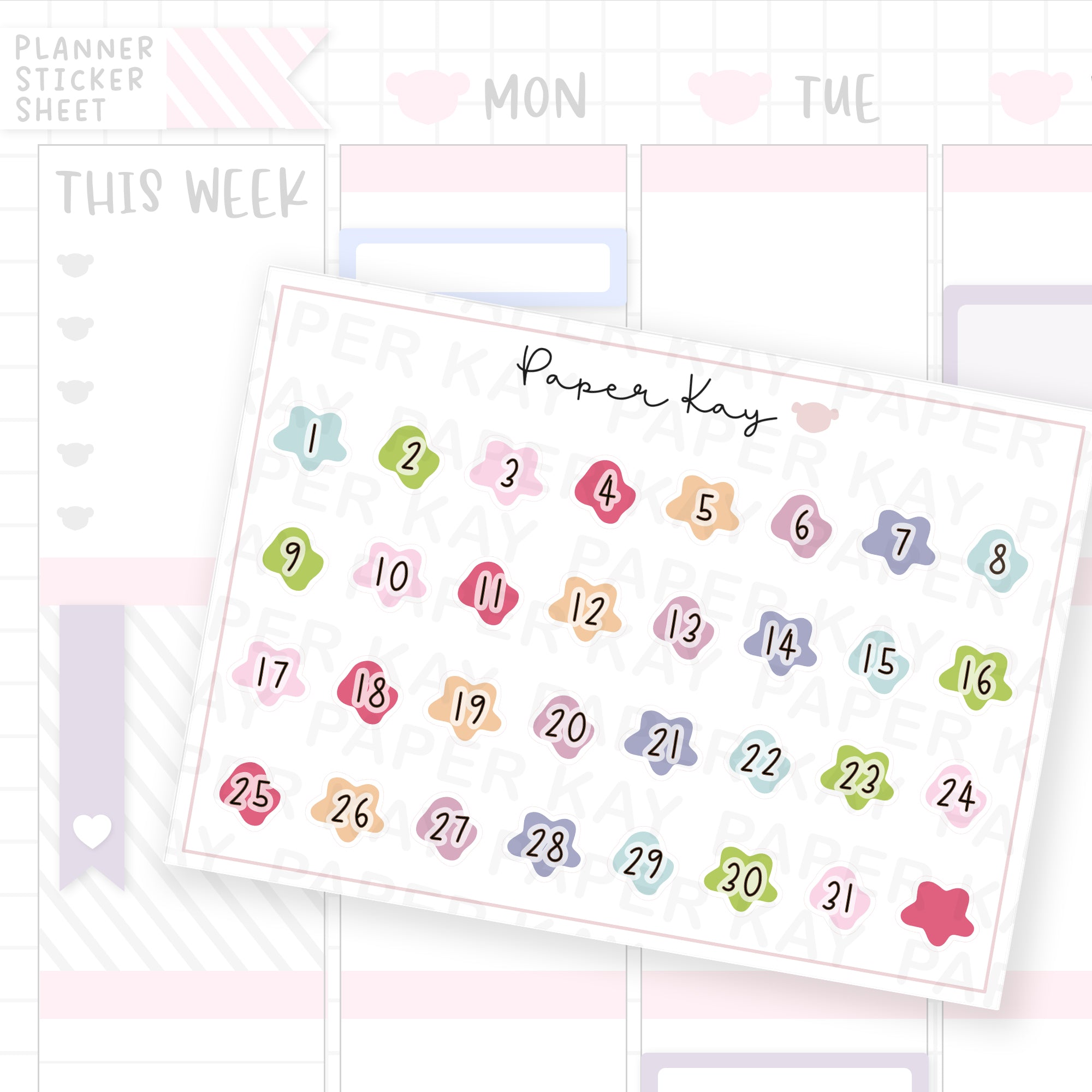 Groovy Shape Date Dot Stickers