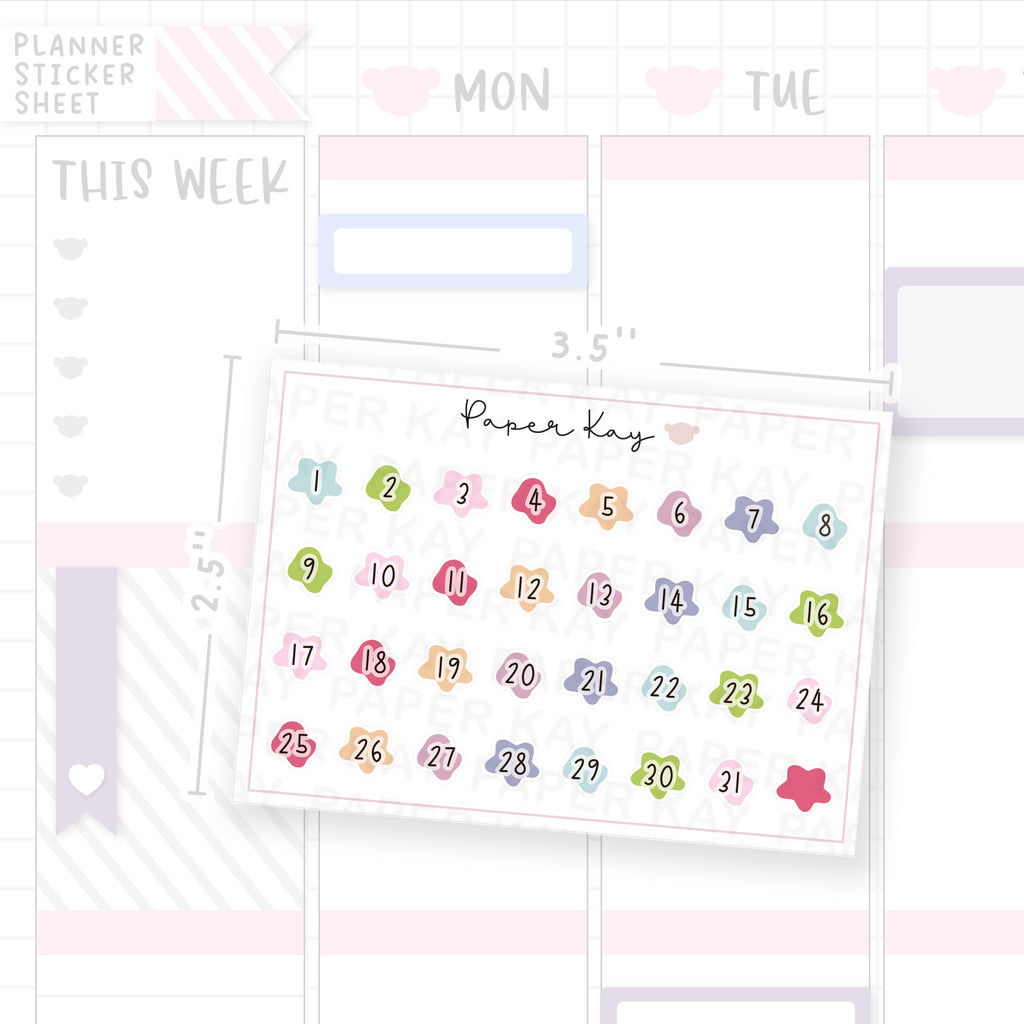 Groovy Shape Date Dot Stickers