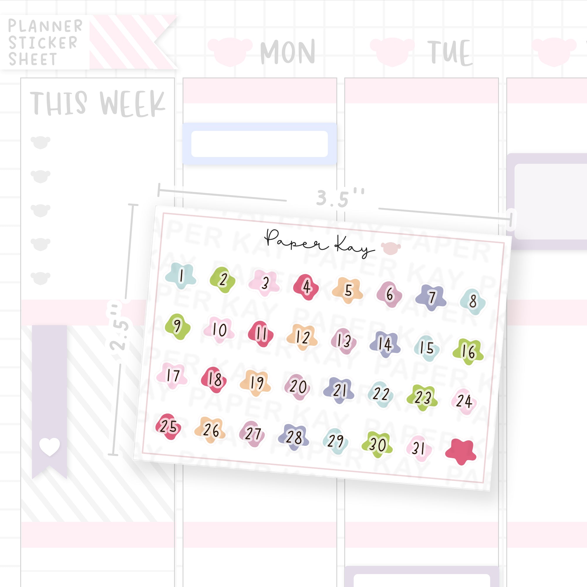 Groovy Shape Date Dot Stickers