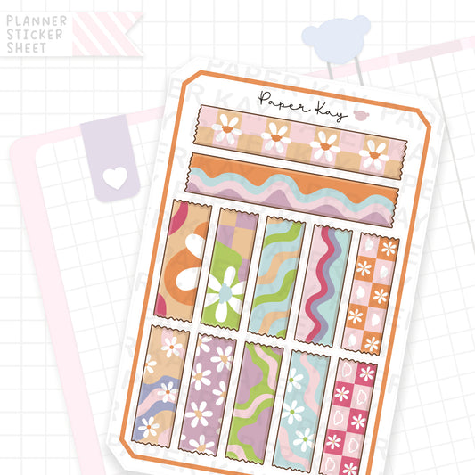 Groovy Washi Strip Bujo Deco Stickers