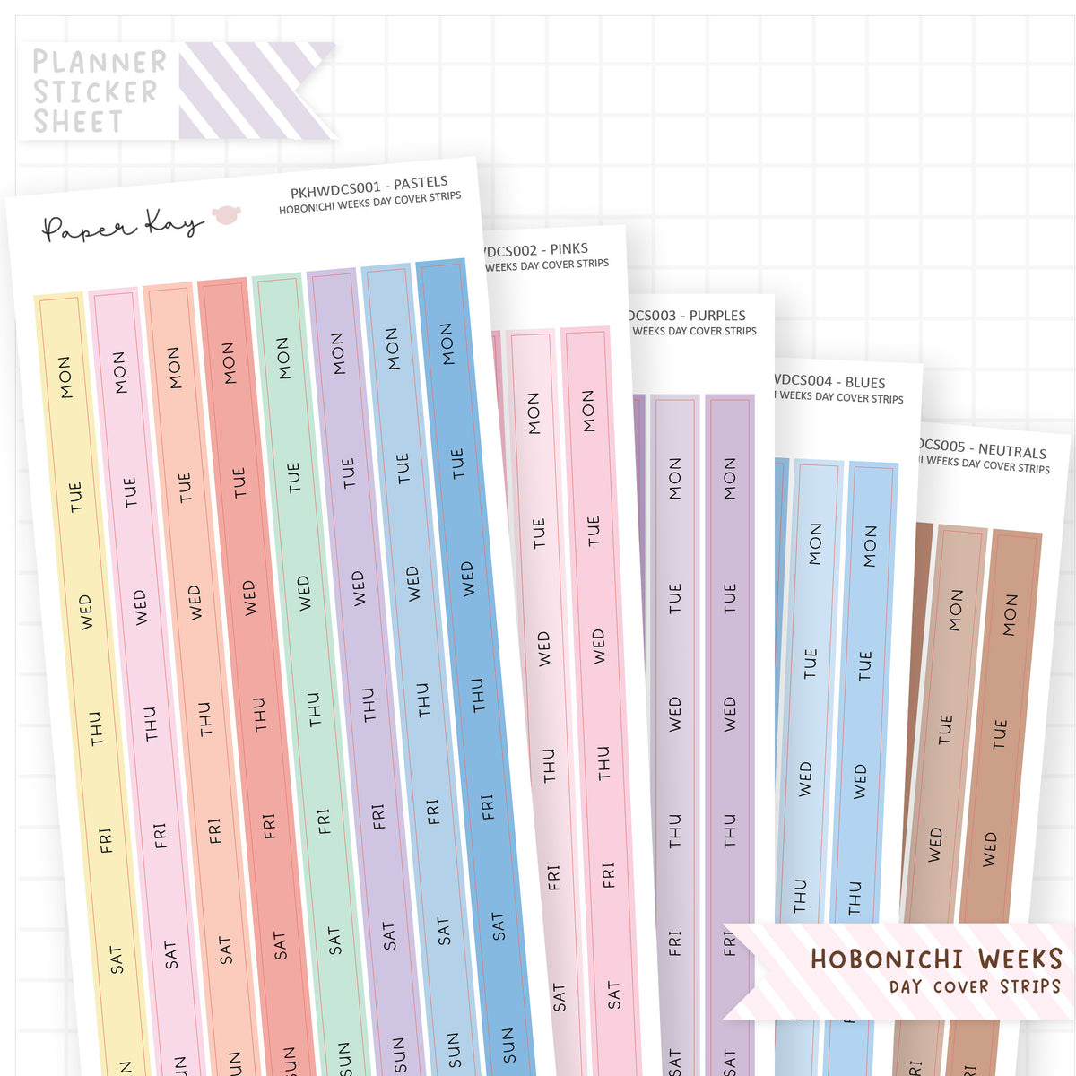 Hobonichi Weeks Day Strip Stickers
