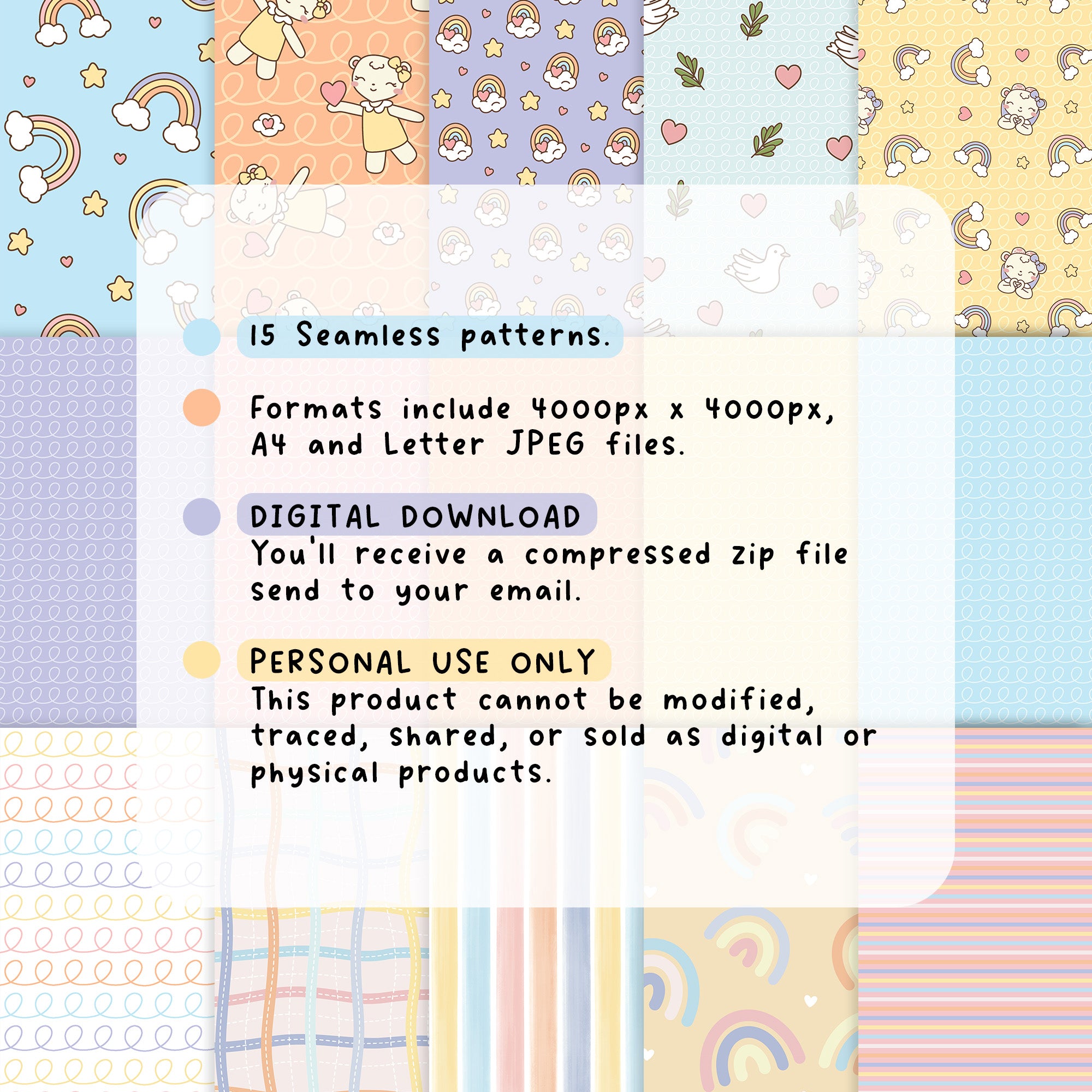Hopeful Digital Seamless Patterns