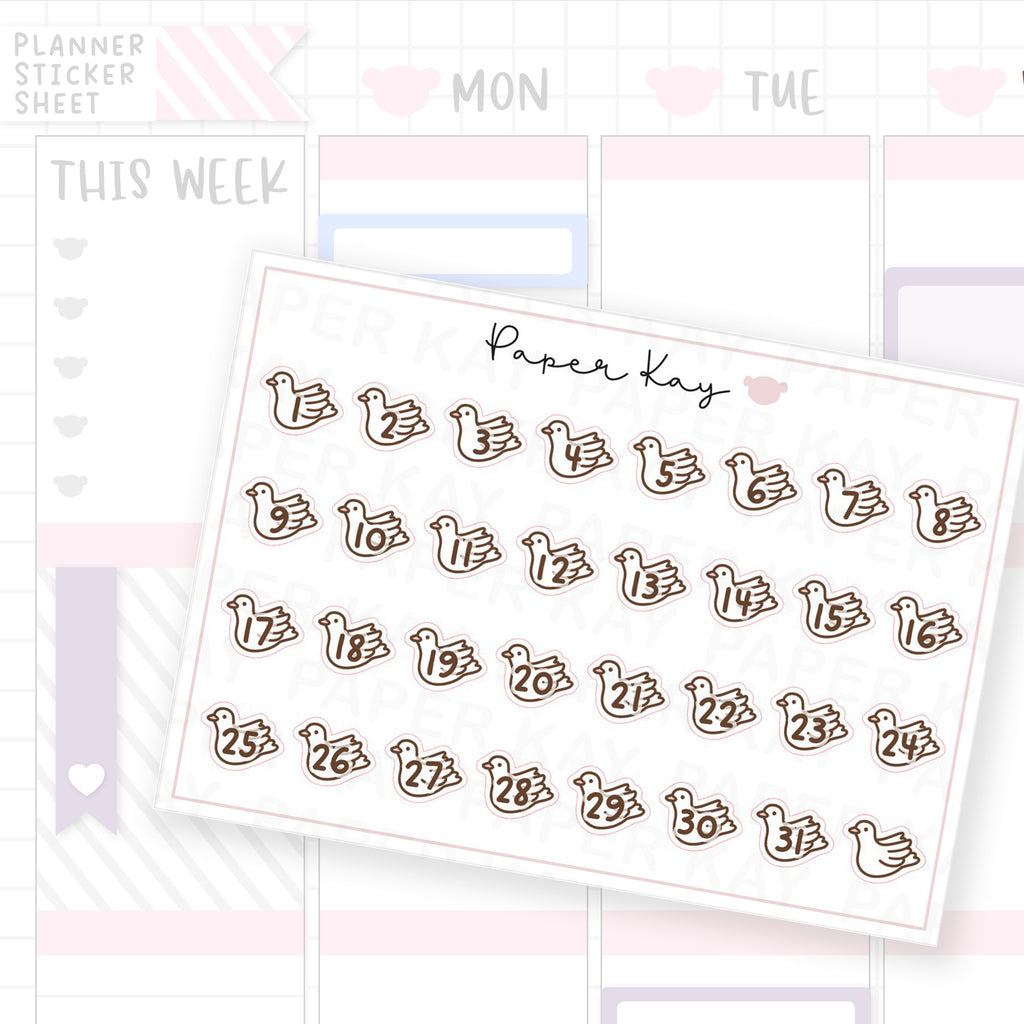Hopeful Dove Date Dot Stickers
