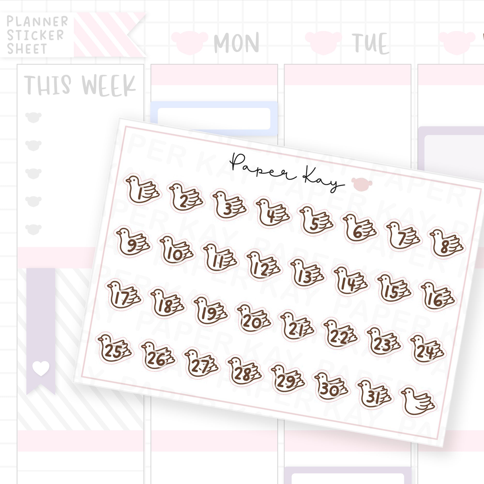 Hopeful Dove Date Dot Stickers