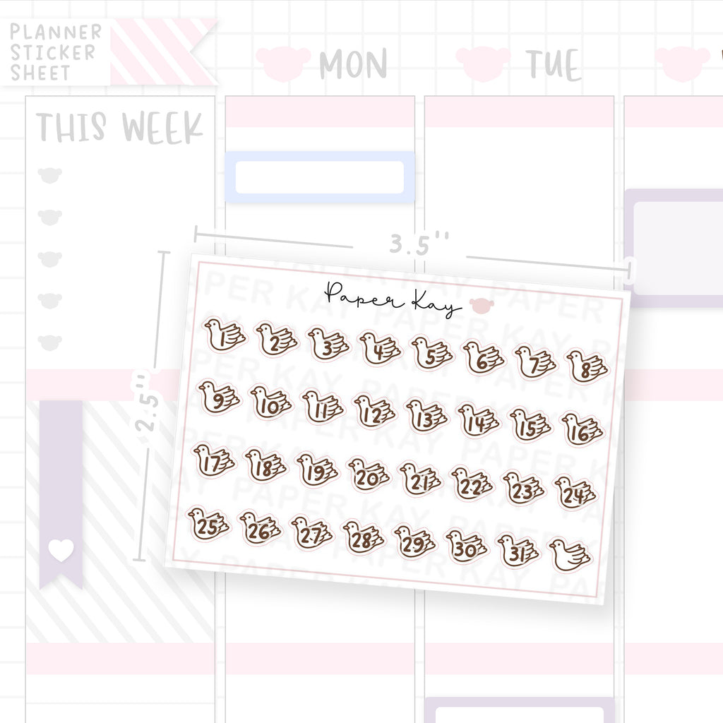 Hopeful Dove Date Dot Stickers