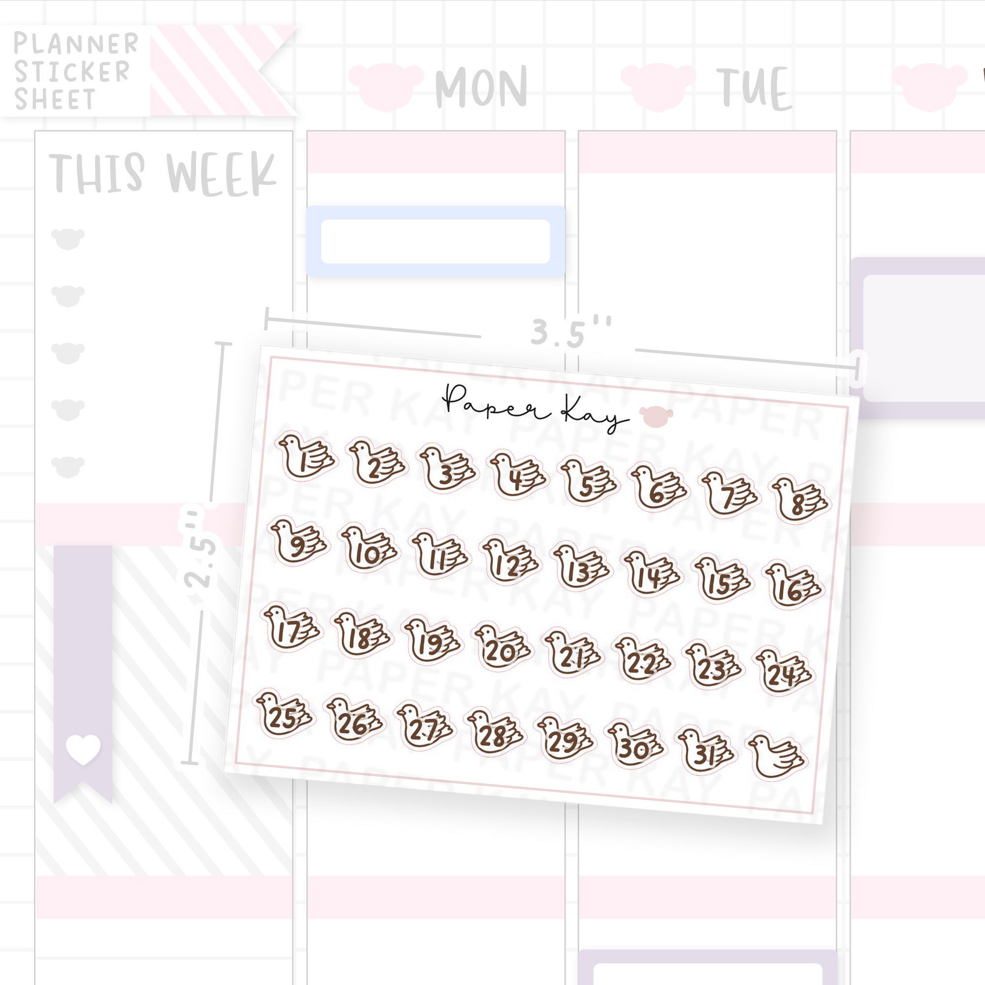 Hopeful Dove Date Dot Stickers