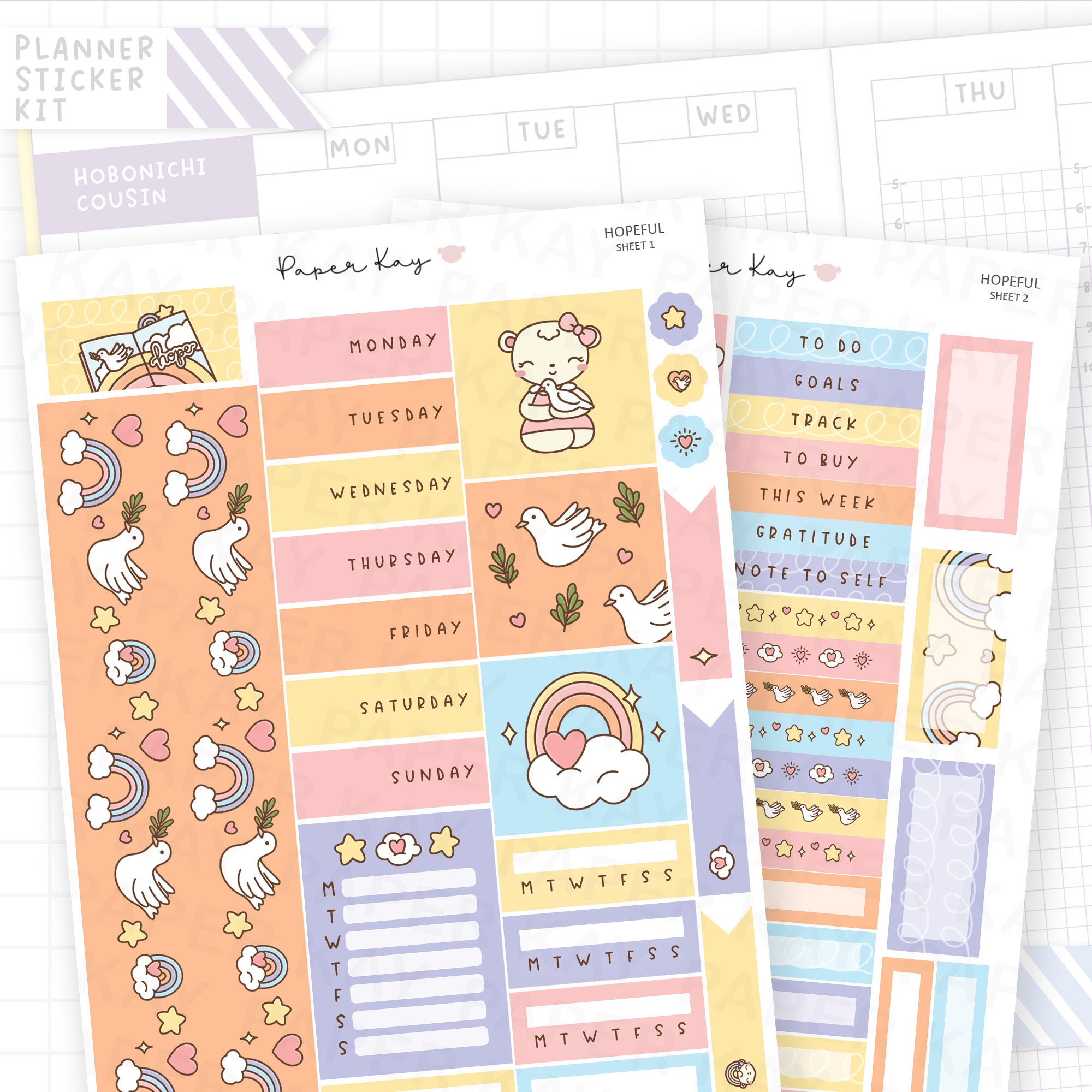 Hopeful Hobonichi Cousin Sticker Kit