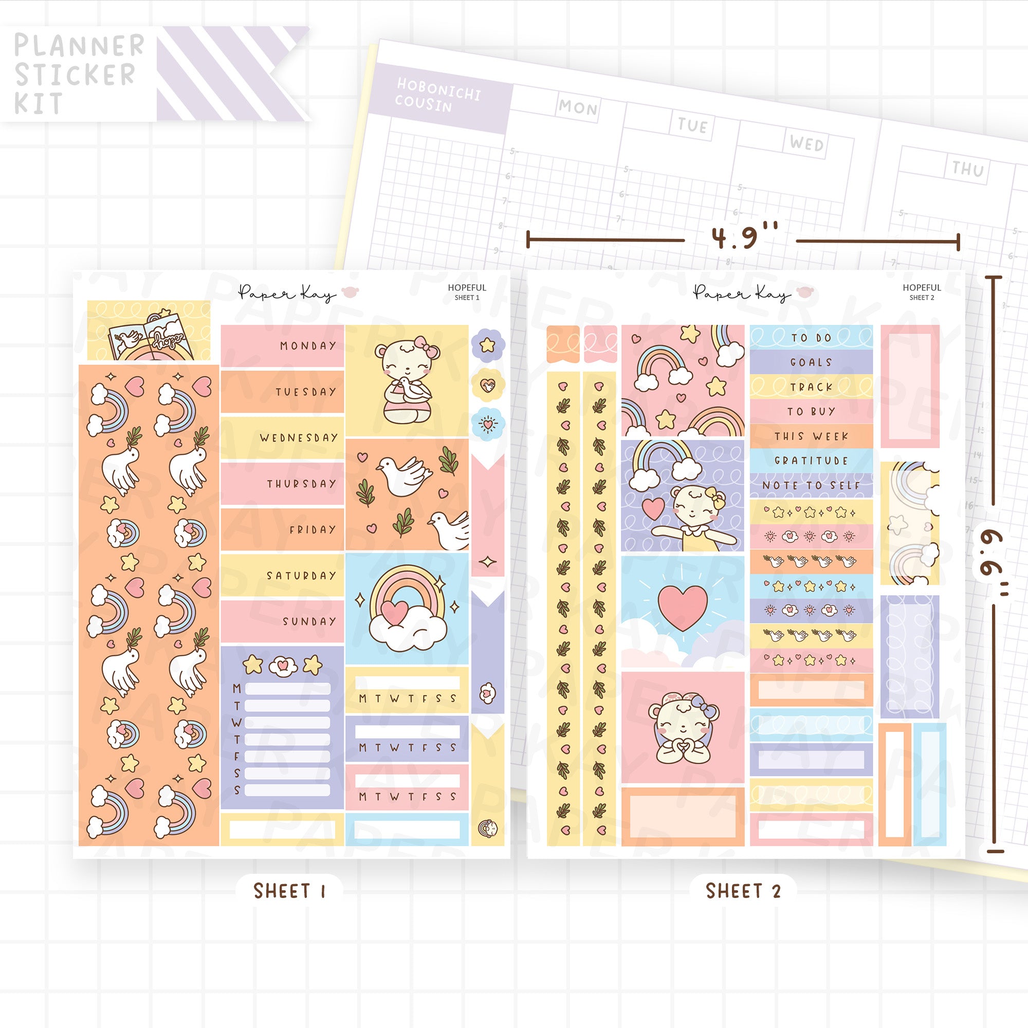 Hopeful Hobonichi Cousin Sticker Kit