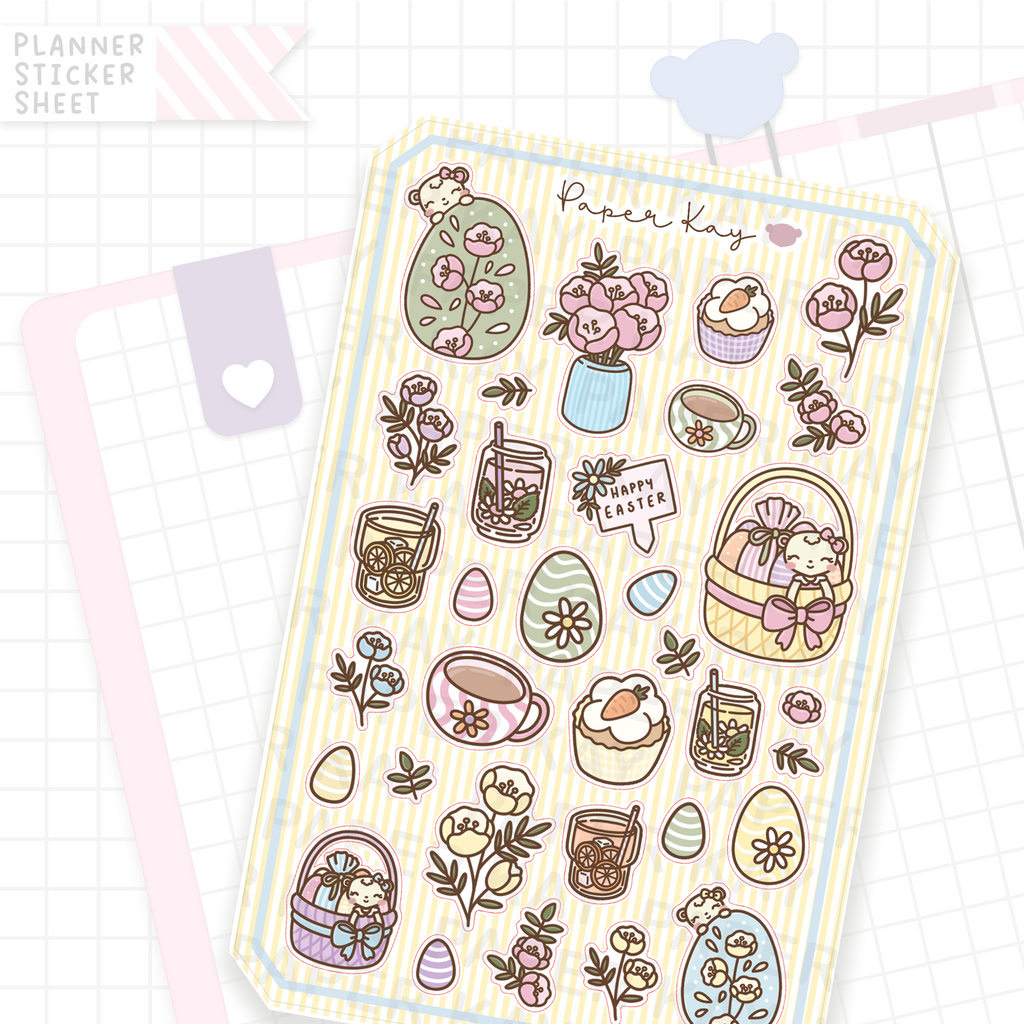 Hoppy Easter Floral Bujo Deco Stickers