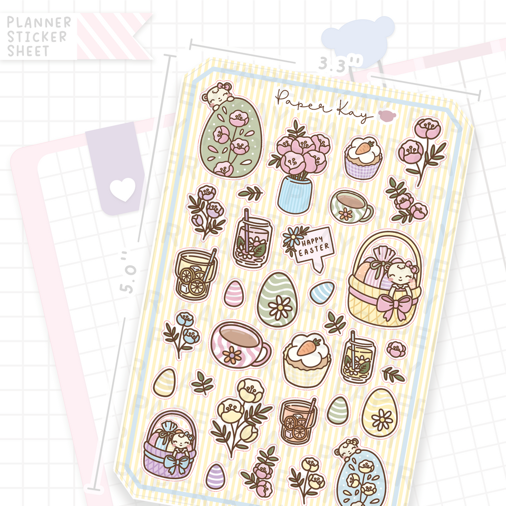 Hoppy Easter Floral Bujo Deco Stickers
