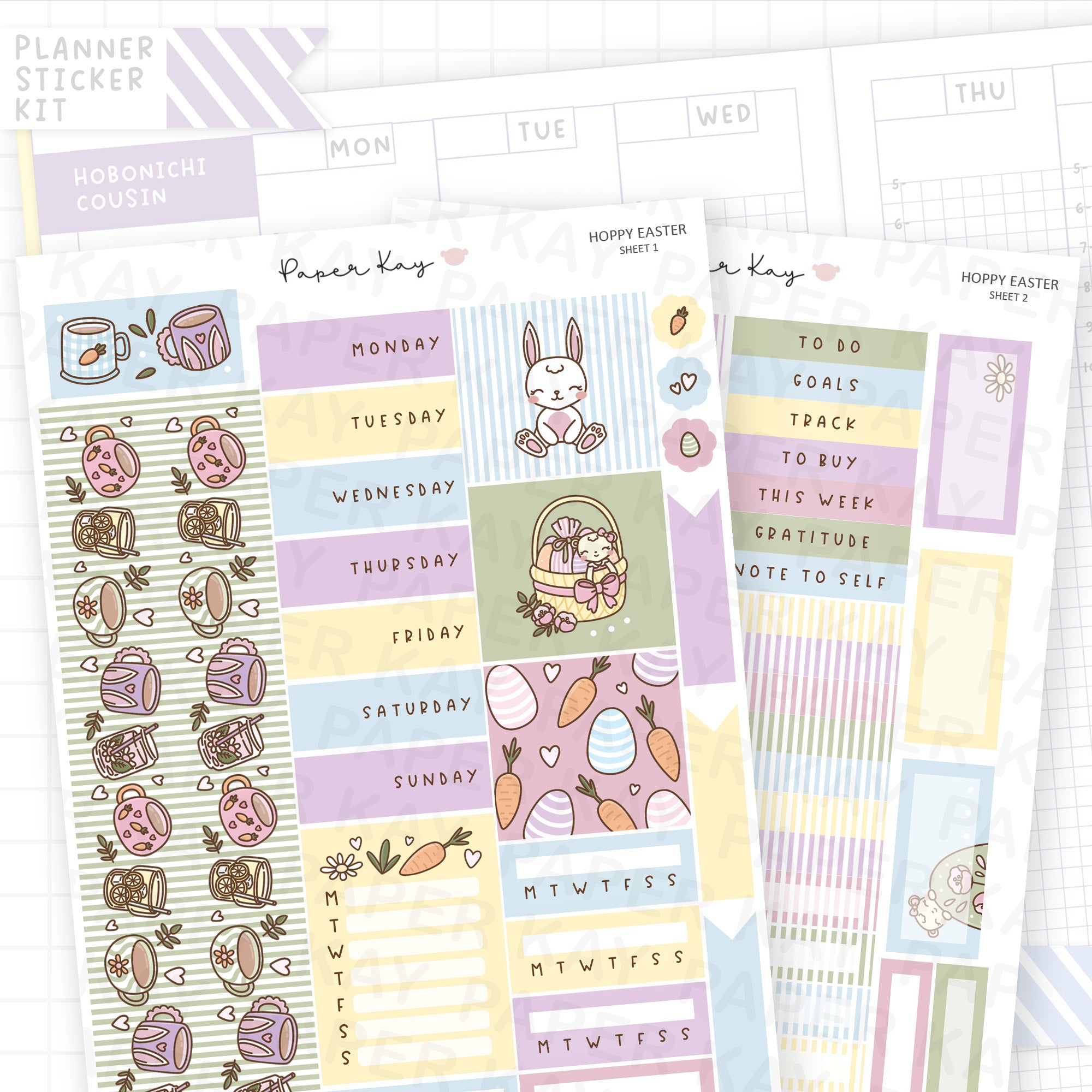Hoppy Easter Hobonichi Cousin Sticker Kit