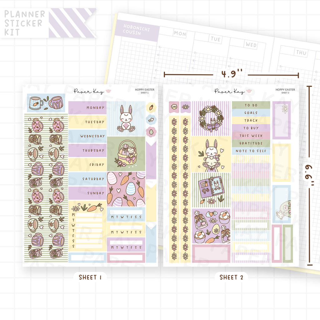 Hoppy Easter Hobonichi Cousin Sticker Kit