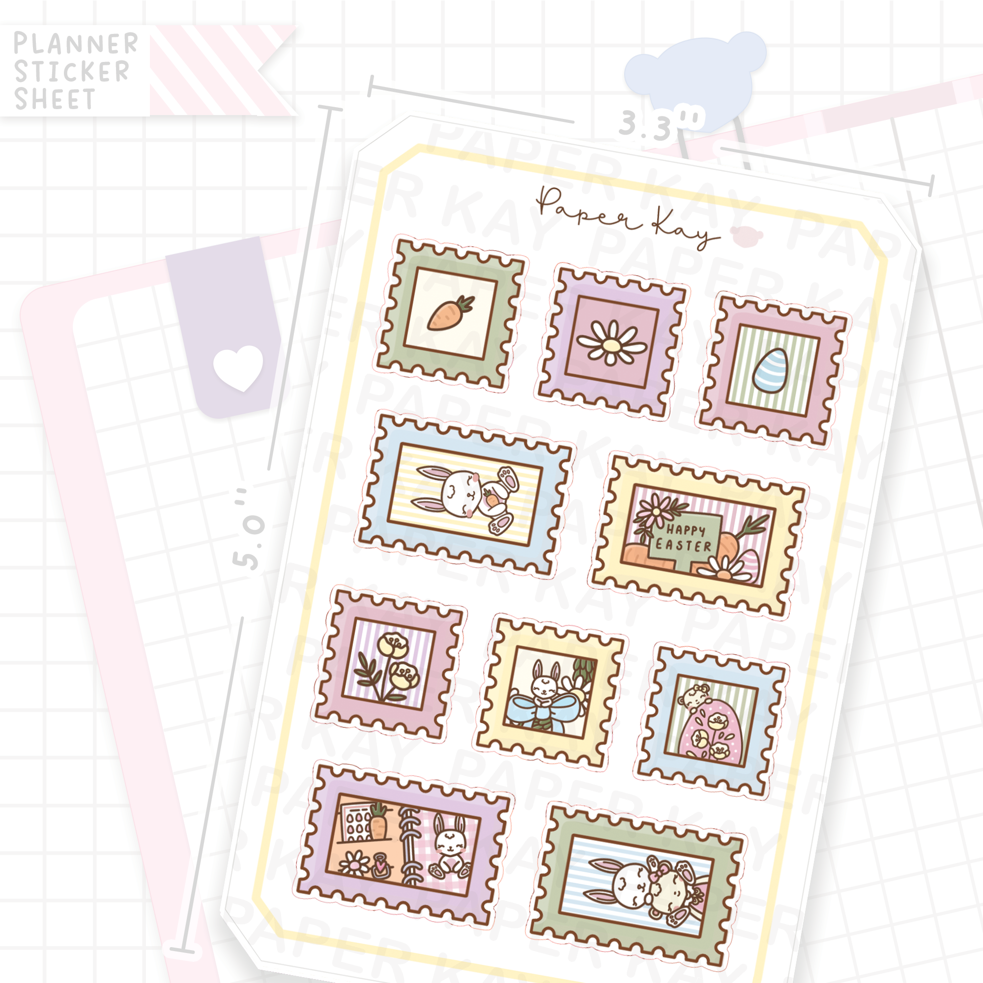 Hoppy Easter Stamps Bujo Deco Stickers
