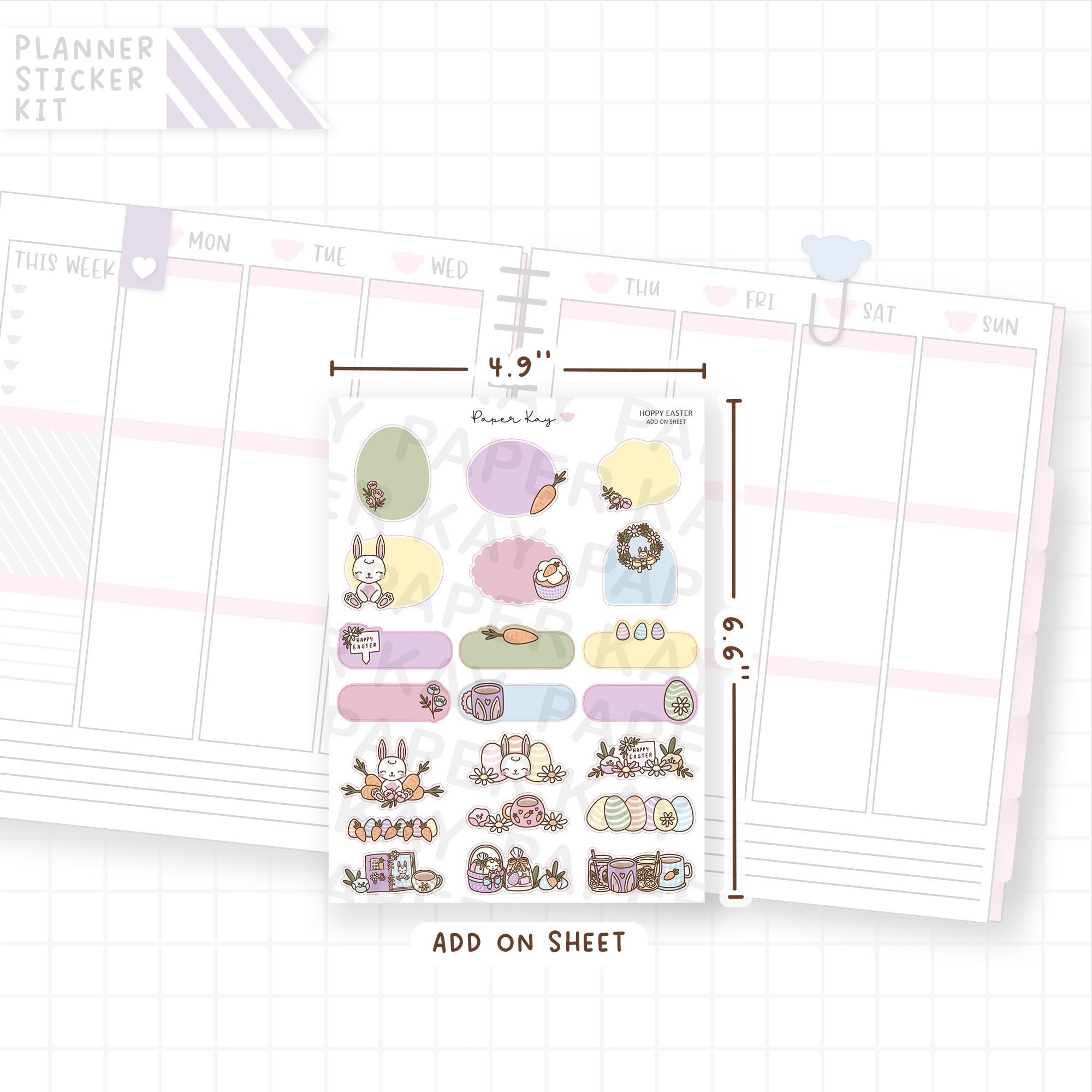 Hoppy Easter Weekly Vertical Kit Add On Sheet