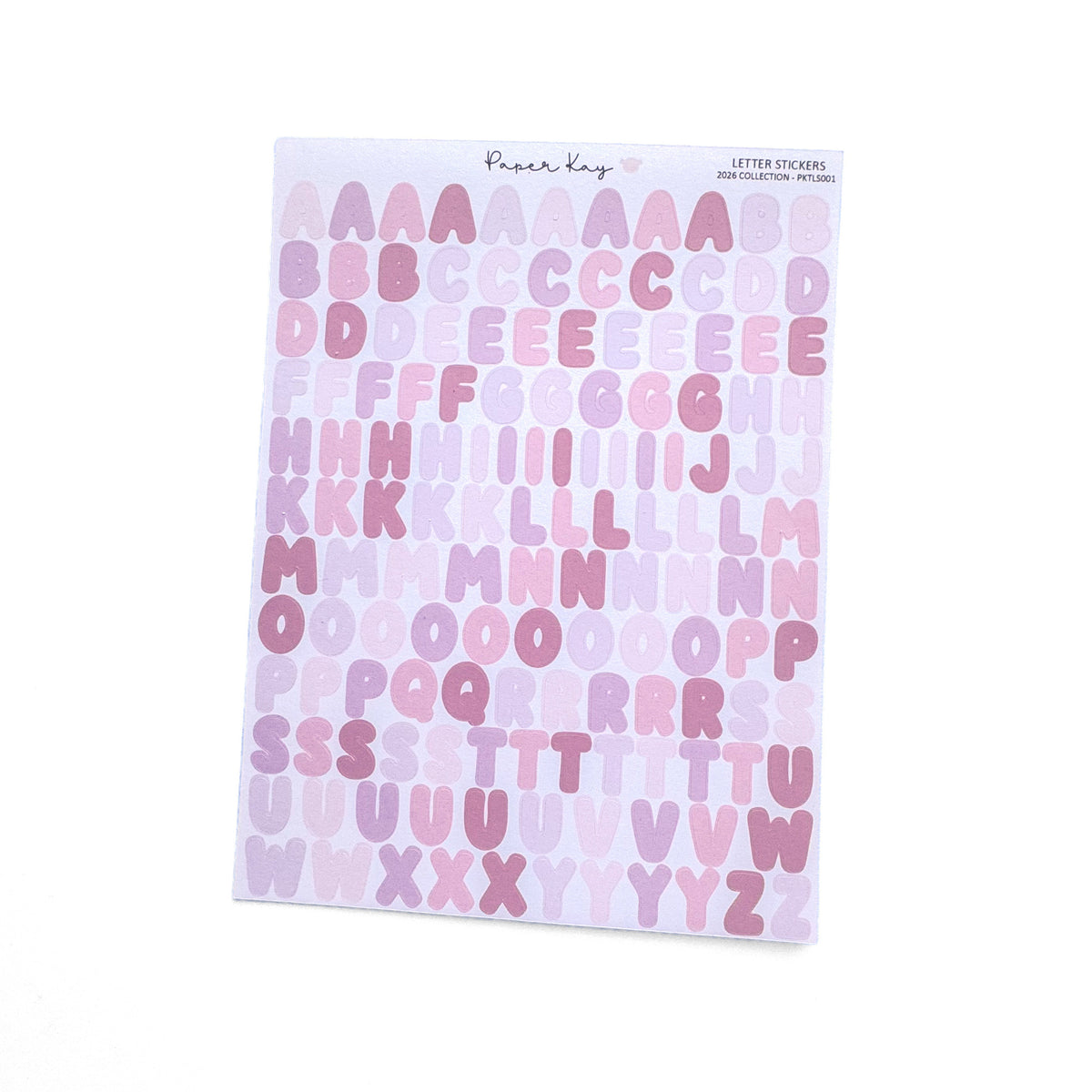 2026 Collection Alphabet Letter Stickers