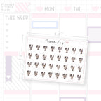 Knife and Fork Date Dot Stickers